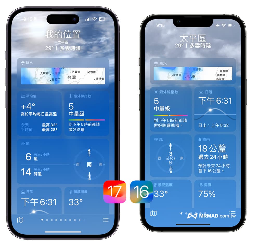 iOS 17天气App新功能解析：界面调整与8大气象资讯改进