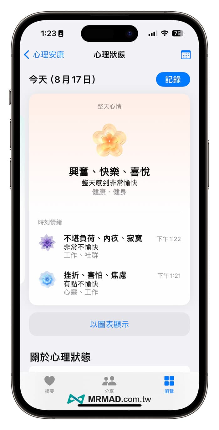 iPhone心理健康怎么用？全面搞懂iOS 17纪录情绪与心情方法