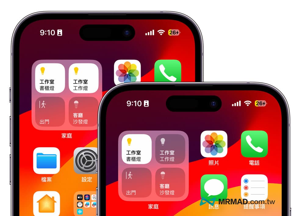 iOS 17家庭小工具新功能｜桌面自定义HomeKit配件与环境开关